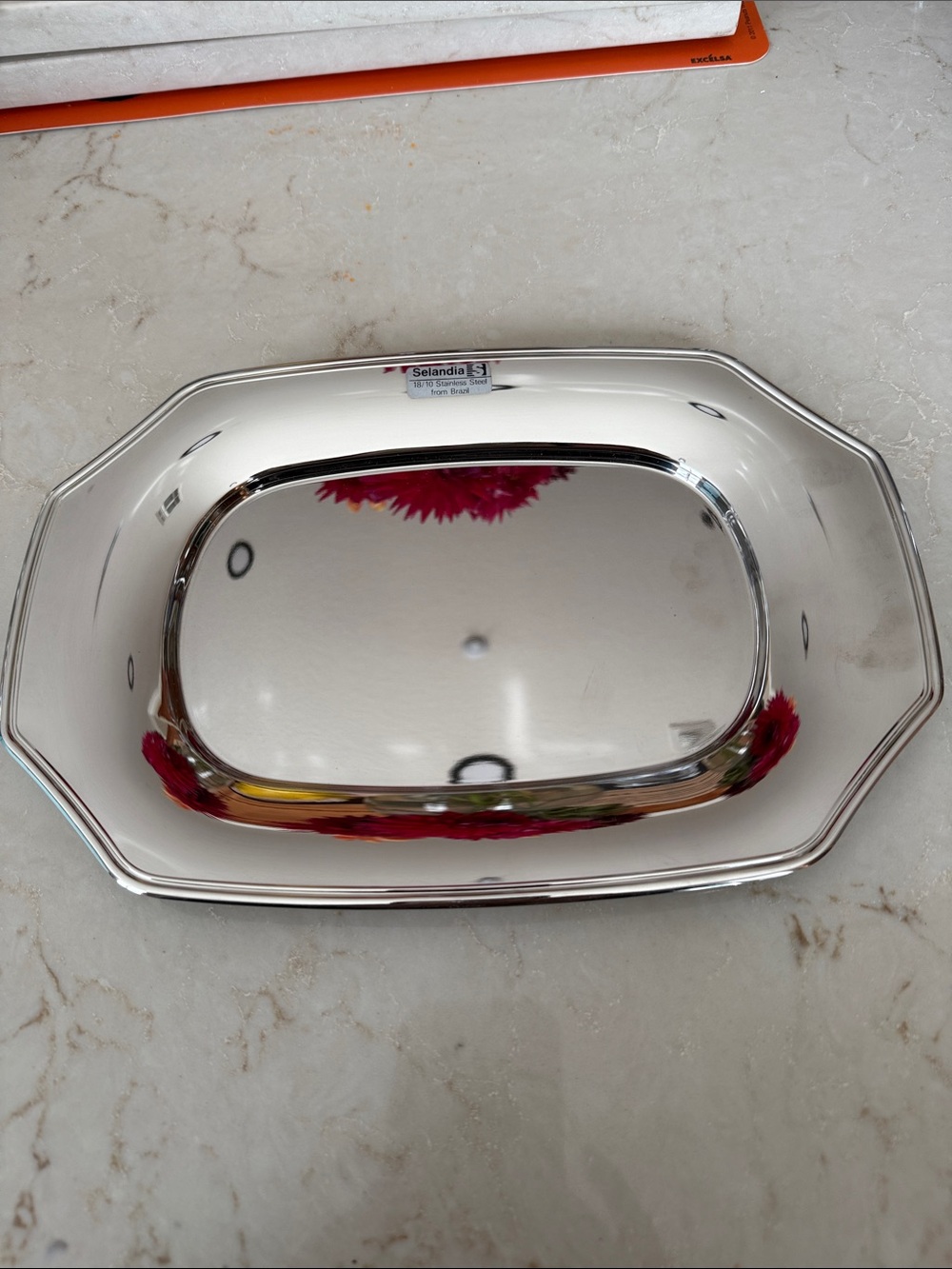 Stainless Steel Serving Tray in Silver